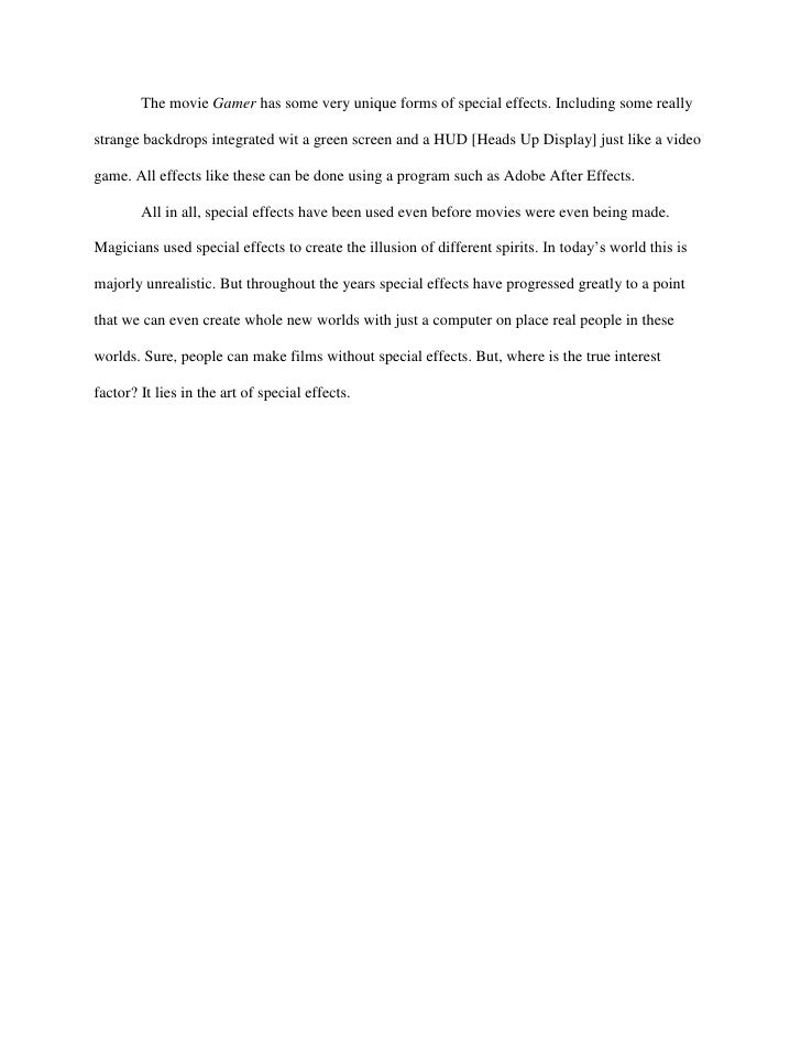 special effects the history and technique pdf visual effects thesis